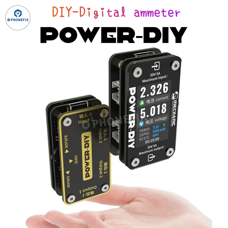Ampèremètre numérique Mechanic POWER-DIY 30 V 5 A, testeur de tension et de courant