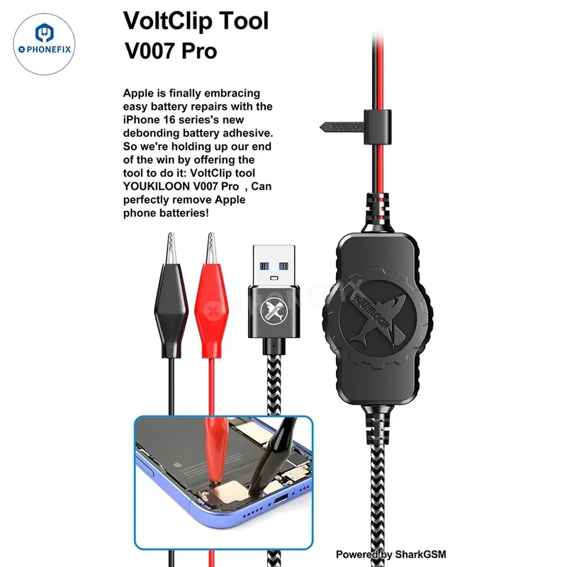 Outil VoltClip V007 Pro pour retirer l'adhésif de la batterie de l'iPhone