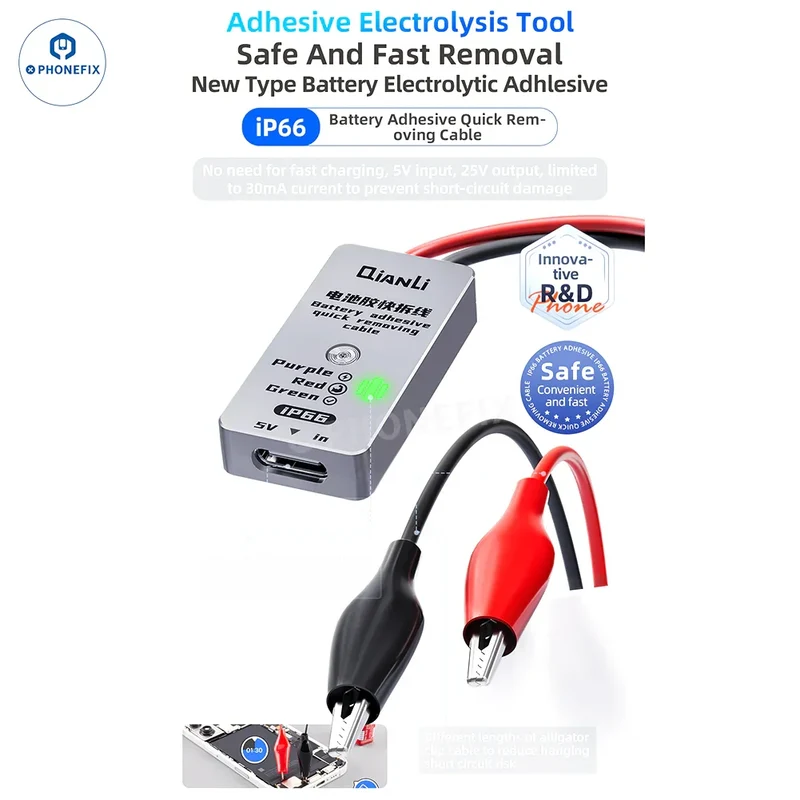 Câble adhésif de batterie IP66 pour démontage rapide de l'iPhone 16/17