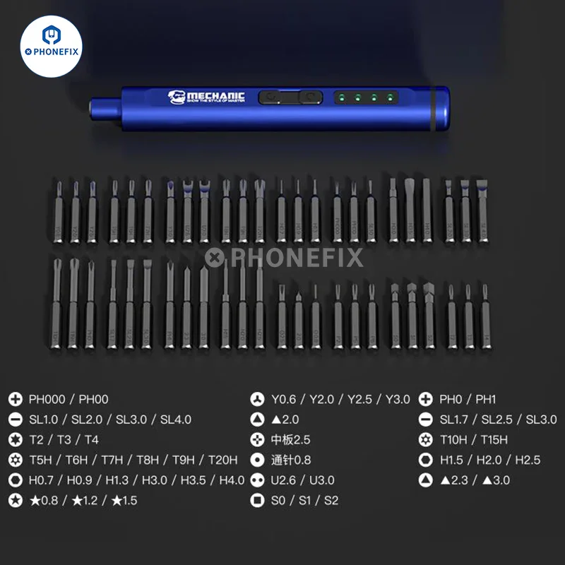 Kit de démontage de téléphone 480 en 48 pour tournevis électrique MECHANIC ES1