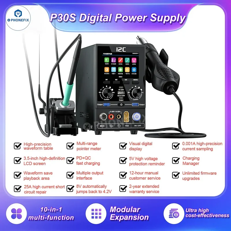 Plateforme de réparation de téléphone intégrée i2C P30S, module extensible 10 en 1