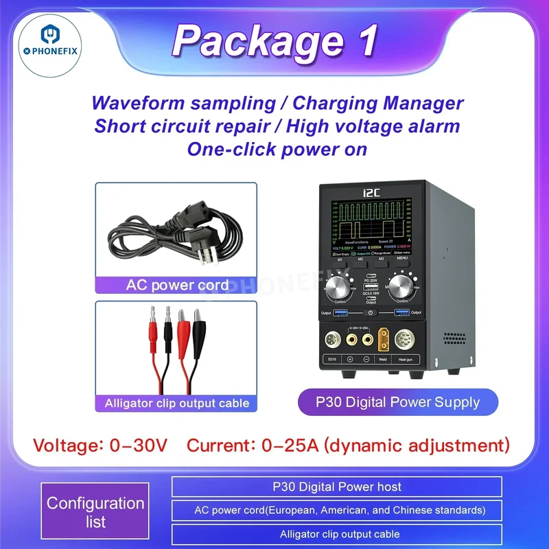 Plateforme de réparation de téléphones multifonctions avec alimentation numérique i2C P30 P30S