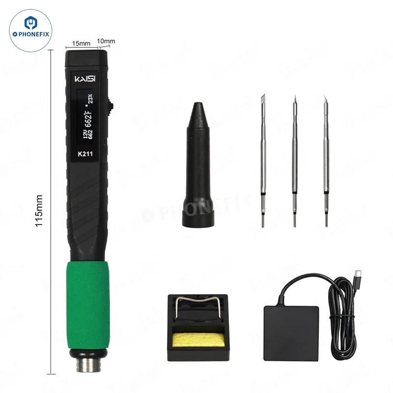 Fer à souder électrique portable USB Kaisi K211 avec pointes C210