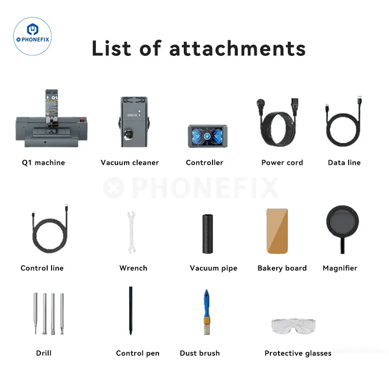 Xwitzeal Q1 Machine de meulage de puces de circuits imprimés pour appareils photo et téléphones CNC