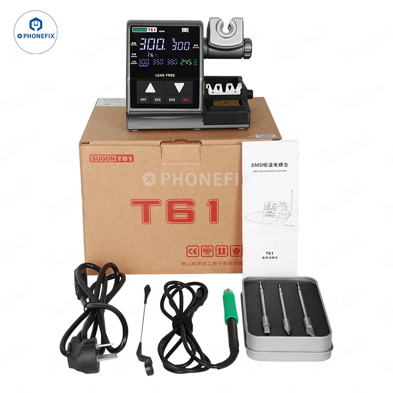 Station de soudage Sugon T61 400 W avec poignées T210 T470 et pointes C470