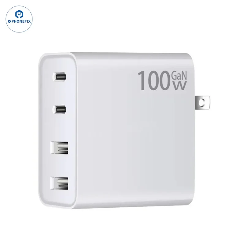 Chargeur GaN PD-100W avec prise convertible pour ordinateurs portables et téléphones portables