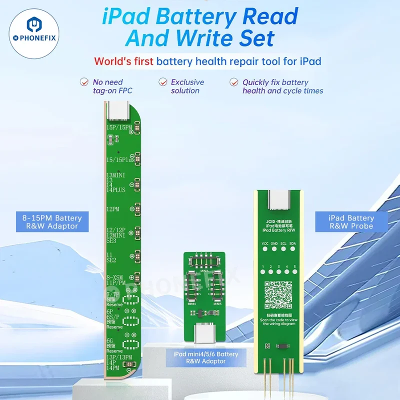 Adaptateur JCID pour la lecture et l'écriture du cycle de charge de la batterie de l'iPad