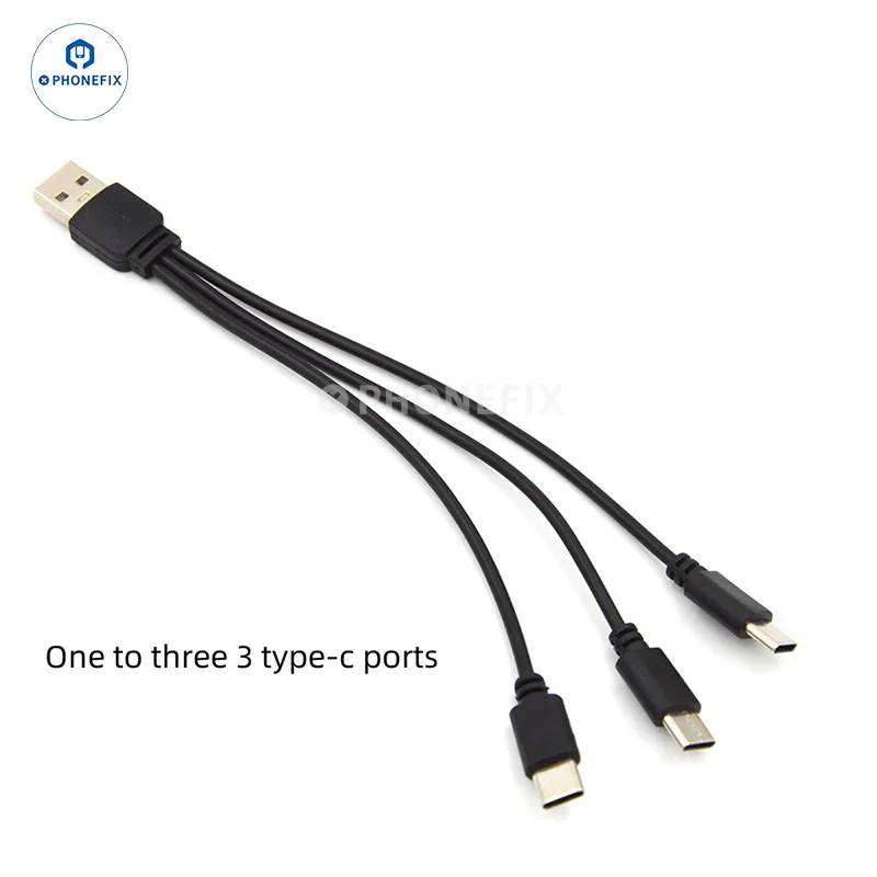Câble de données de charge d'interface de type C multifonction 3 en 1