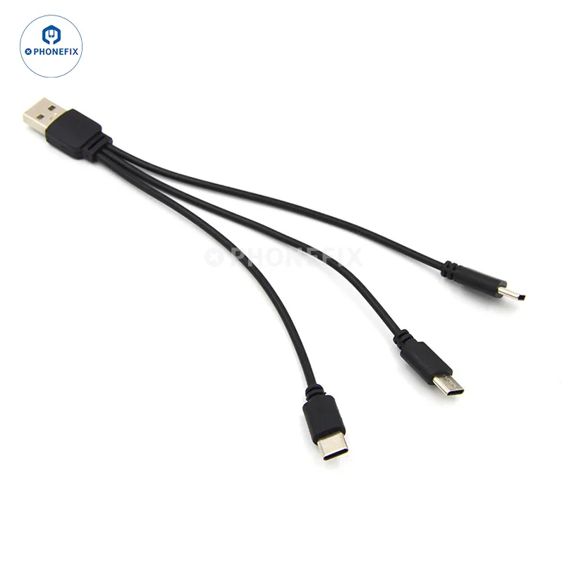 Câble de données de charge d'interface de type C multifonction 3 en 1