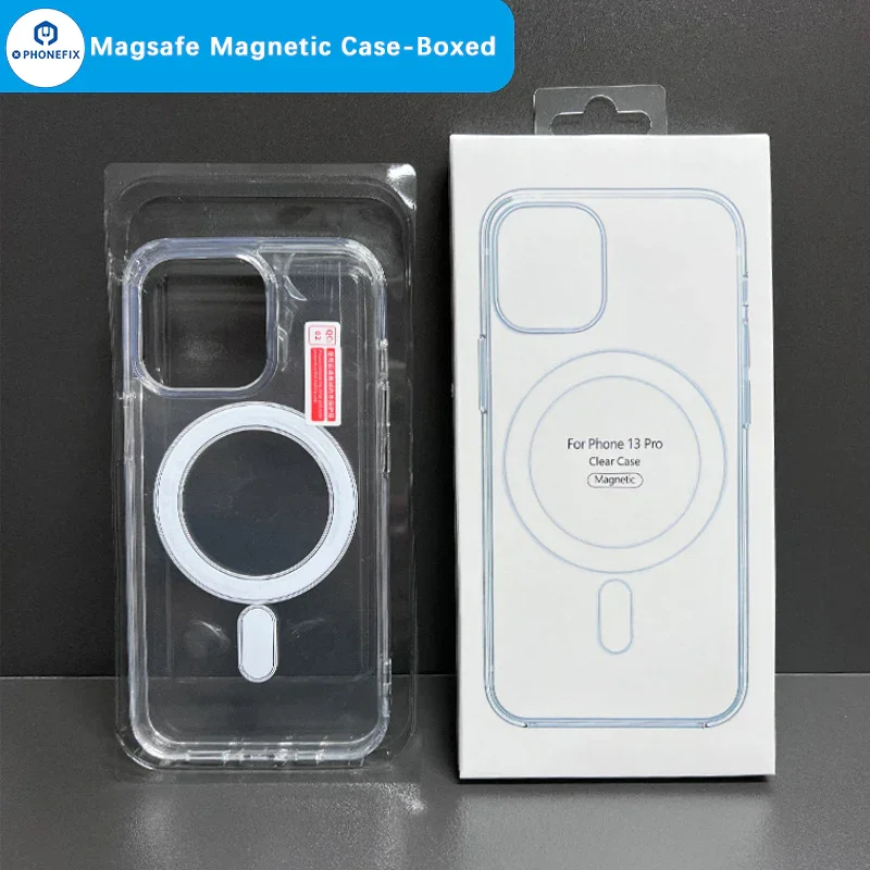 Coque transparente en silicone TPU avec MagSafe pour iPhone 16 Pro Max