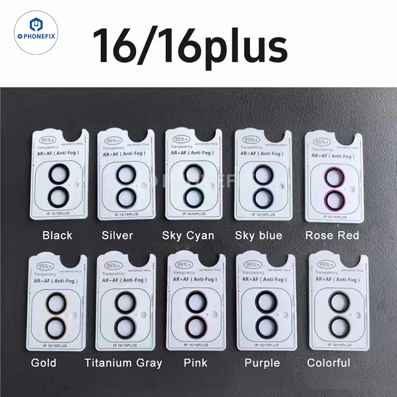 Film de protection pour objectif d'appareil photo AR pour iPhone 16 Plus et 16 Pro Max