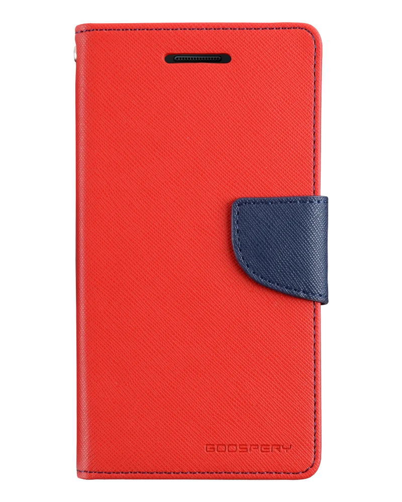 Fancy Diary Case for iPhone 13 - Red/Navy