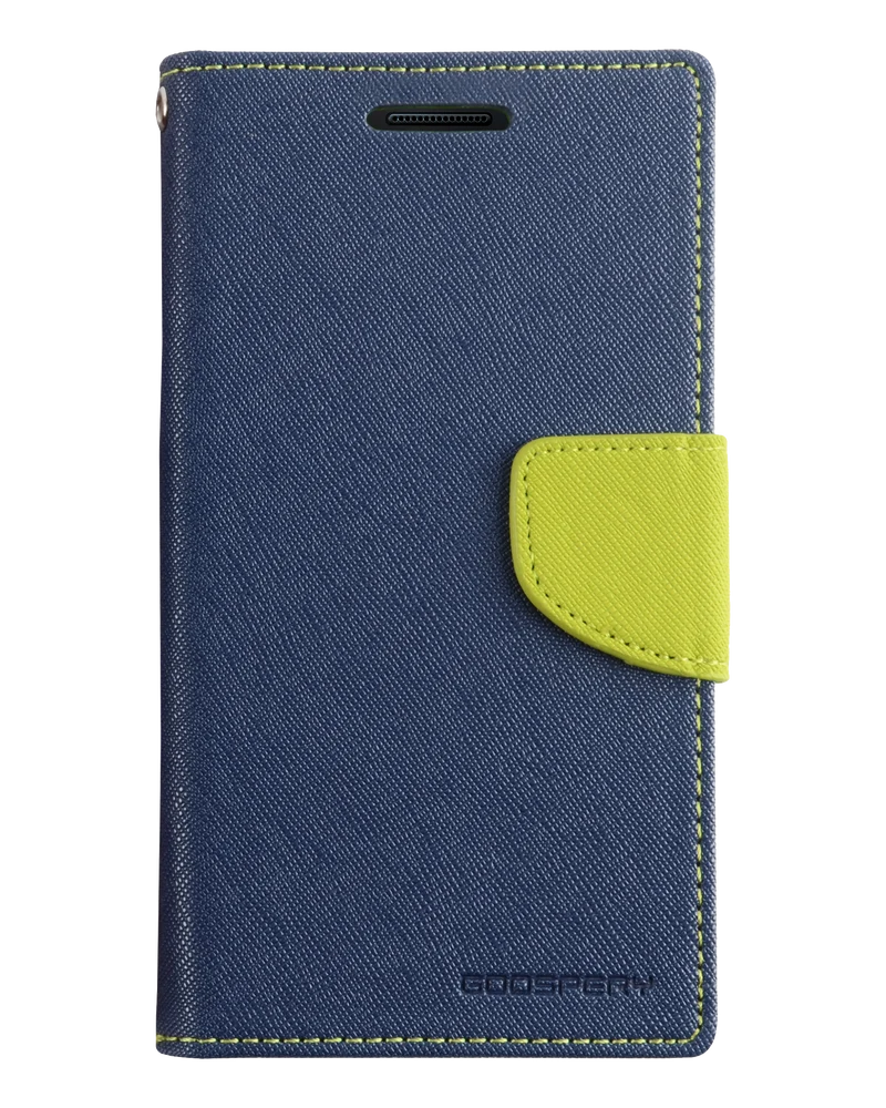 Fancy Diary Case for iPhone 13 Pro - Navy/Lime