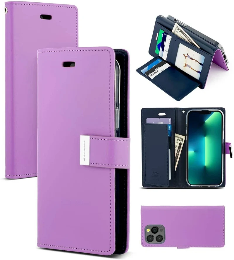 Goospery Rich Diary case for iPhone 15 Pro - Purple