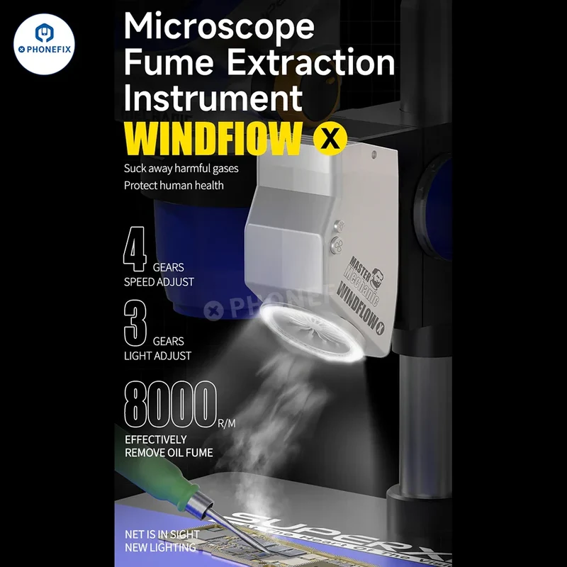 MÉCANICIEN Microscope Instrument d'extraction de fumée Absorbeur de fumée