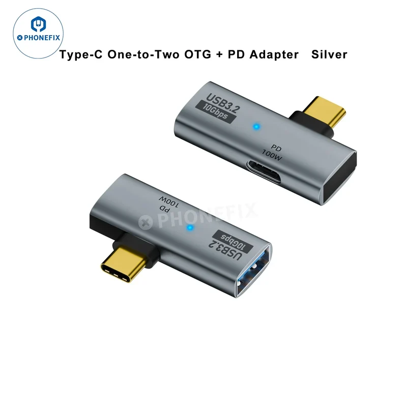 Adaptateur OTG Type-C à charge rapide PD 100 W pour téléphone portable et ordinateur portable