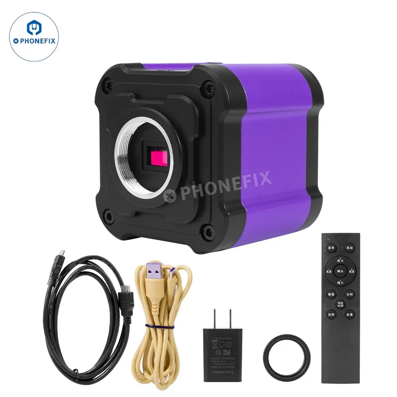 Caméra de microscope industriel 4K 14MP avec télécommande, image et vidéo