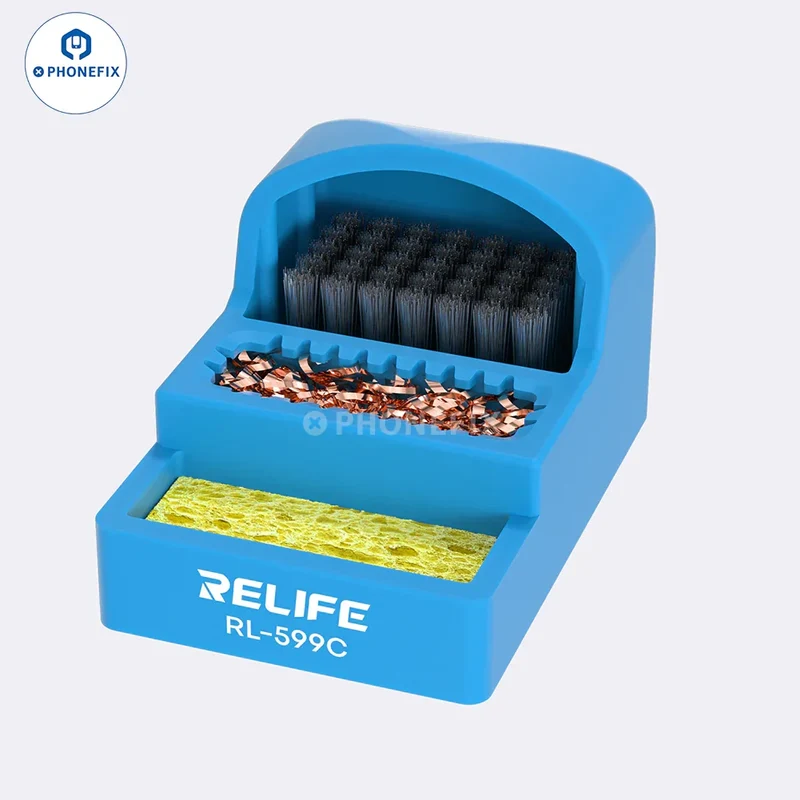Nettoyeur de pannes à souder RL-599C avec brosse en acier, éponge et fil de cuivre