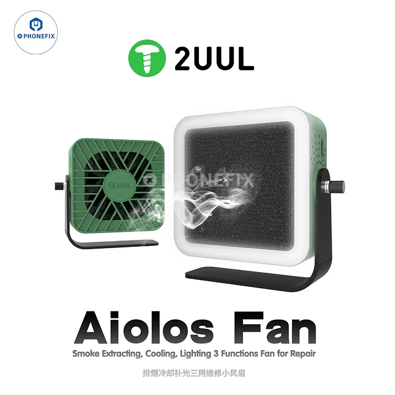 Ventilateur Aiolos 2UUL avec refroidissement, éclairage, extraction de fumée de soudure