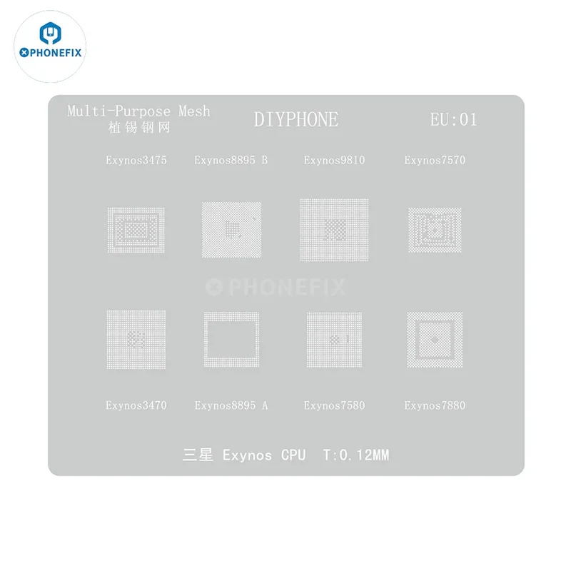 DIYPHONE – pochoir de reballage CPU BGA 0.12mm, pour Samsung Exynos