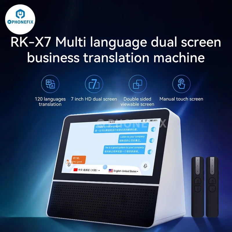 RK-X7 Traducteur multilingue à double écran Outil de traduction professionnelle
