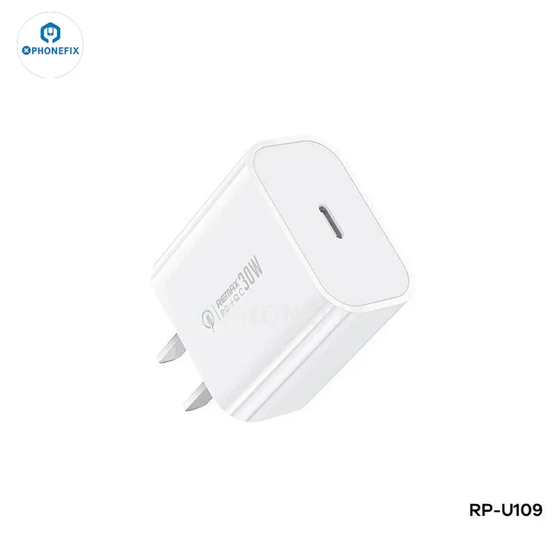 Chargeur rapide Remax 30 W PD+QC, adaptateur de charge Type-C
