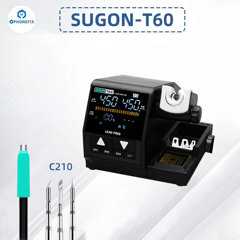 Station de soudage Sugon T60 avec rallonge TJ8, poignée T210, T245 et T115