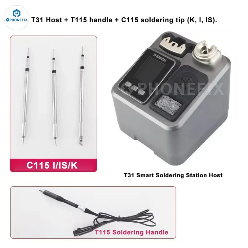 Station de soudage WEMON T31 compatible avec les fers C115, C210 et C245