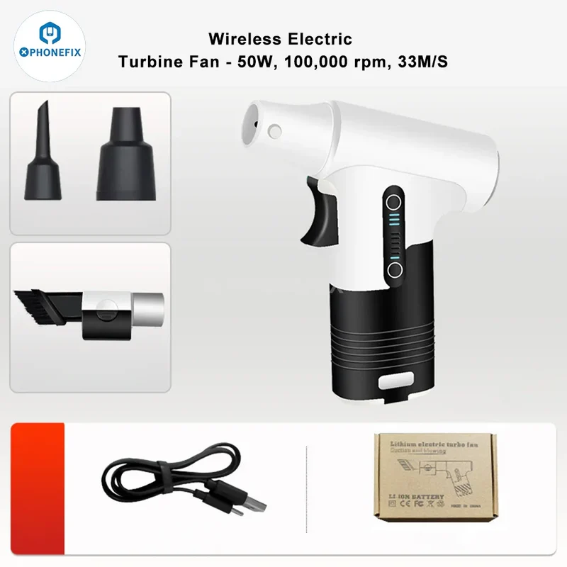 Ventilateur de refroidissement à turboréacteur électrique portatif soufflant et aspirant pour le dépoussiérage