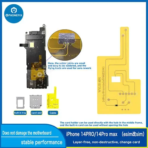 Kit d'outils Wylie : convertir l'eSIM de l'iPhone 14 Pro Max en carte SIM