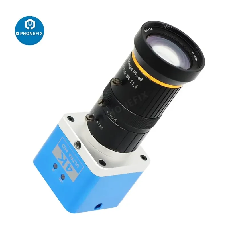 Caméra 4K UHD CCD, détecteur numérique, objectif 5.0-50 mm F1.4, caméra industrielle en direct