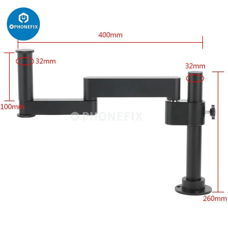 Support de microscope à bras articulé 50/76 mm avec support de mise au point