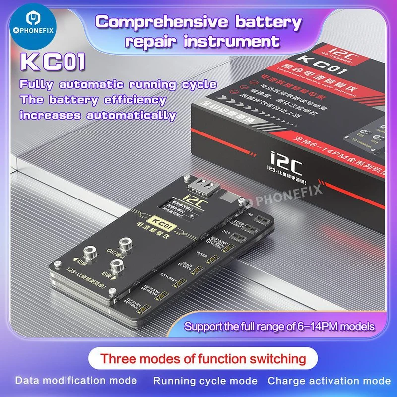 Instrument de réparation de batterie i2C KC01 pour iPhone 6-14 Pro Max