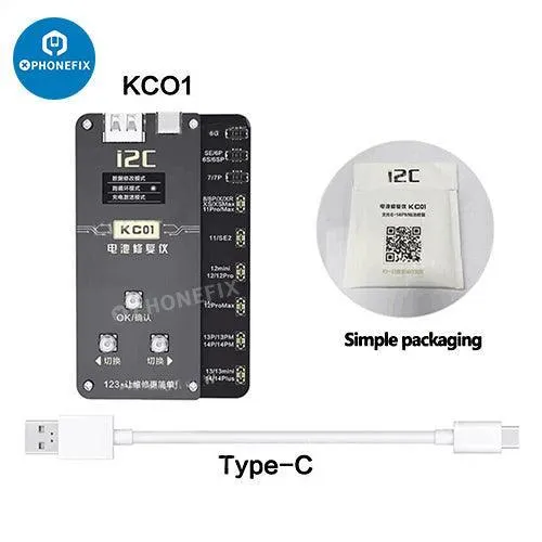 Instrument de réparation de batterie i2C KC01 pour iPhone 6-14 Pro Max