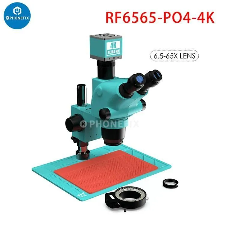 Microscope trinoculaire RF-6565 7050 avec caméra 4K Ultra HD