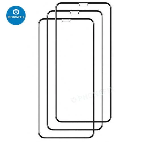 Lot de 3 protections d'écran en verre trempé à couverture complète pour iPhone X-15 Pro Max
