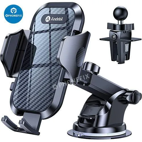 Support de téléphone universel pour grille d'aération de voiture avec clip et ventouse