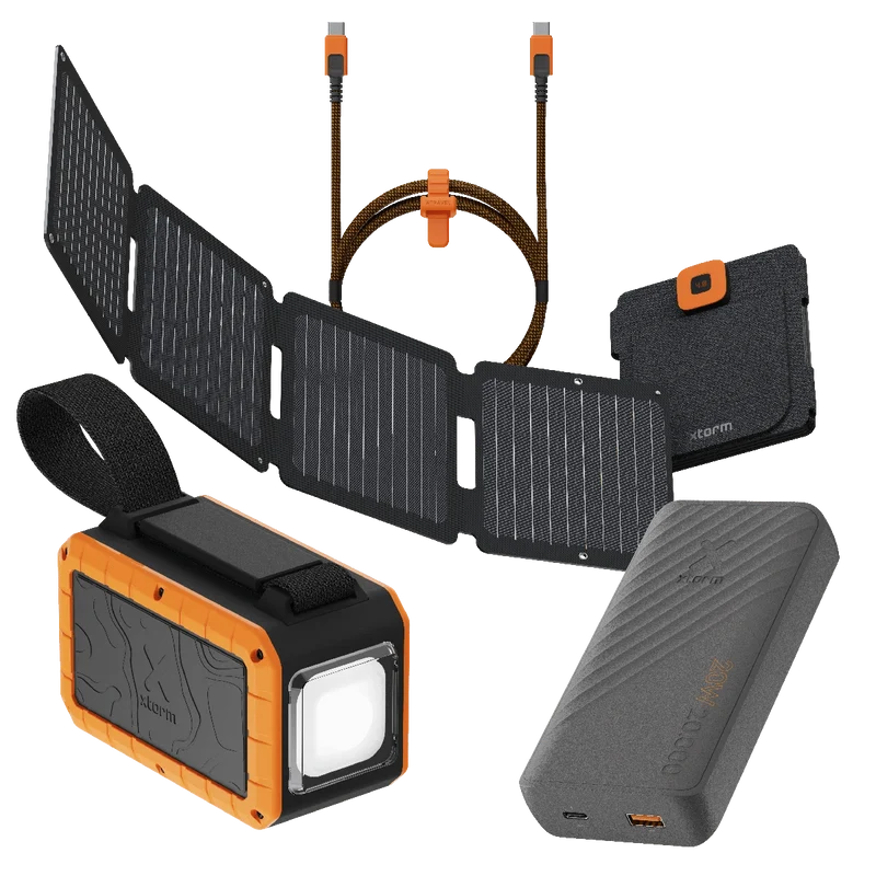 Emergency Kit Bundle: Flashlight Powerbank, SolarBooster, SuperCharge Powerbank and Cable