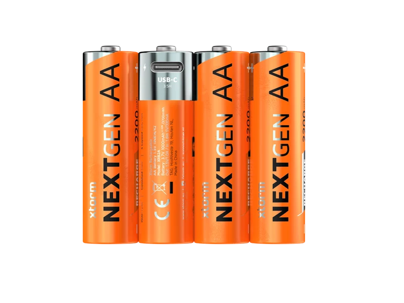 Rechargeable AA Batteries with USB-C Water-resistant - 4 Pack