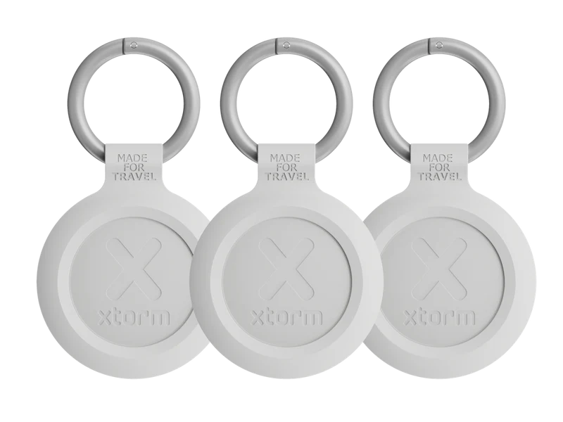 TravelTag for Android & iPhone - Water-resistant - 3-Pack - Ash White
