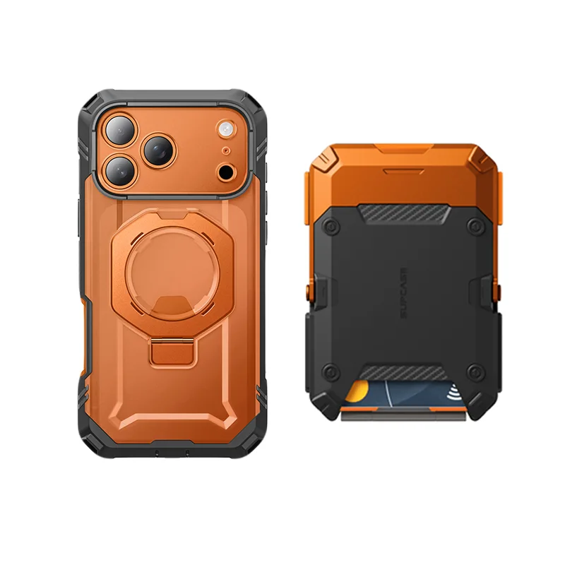 Bundle Sale - MagFlip Wallet with Stand (Coral) & iPhone 17 Pro Max UB GRIP PRO Series Phone Case (Coral)