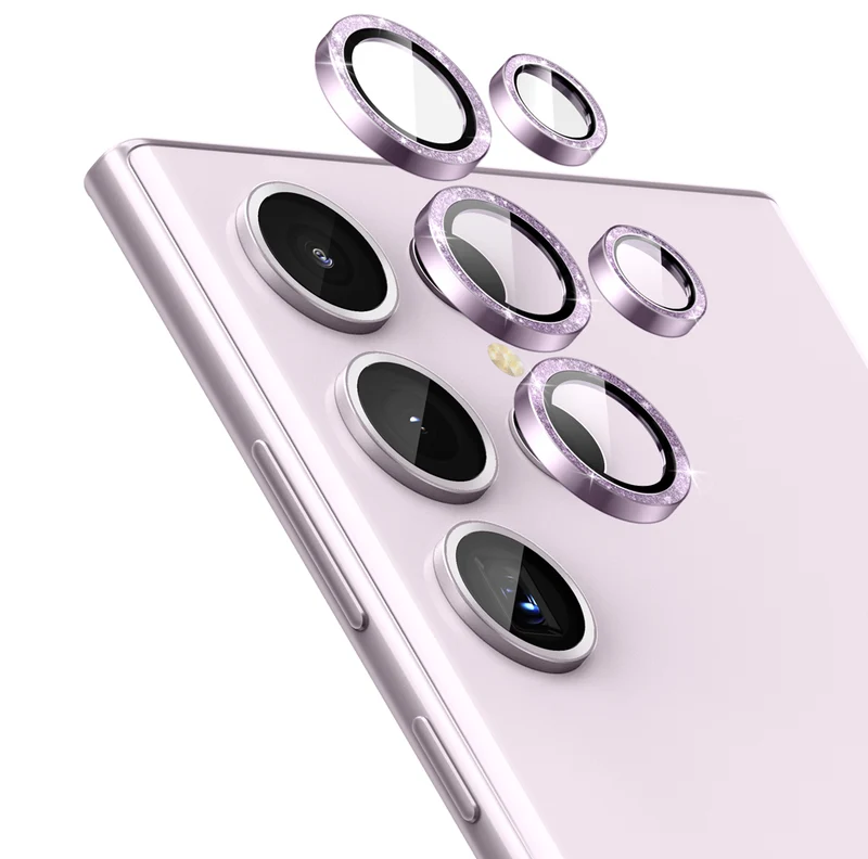 Tempered Glass Camera Lens Protector for Galaxy S23 Ultra-Glimmer Purple