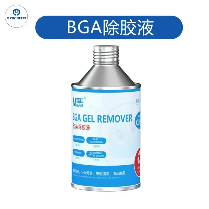 Dissolvant de gel/colle MaAnt CJY-01 500 ml pour puces BGA IC