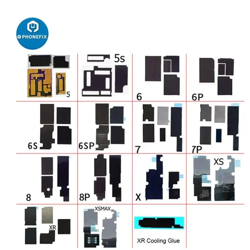 Autocollant noir pour dissipateur thermique de carte mère pour iPhone 6-14 Pro Max