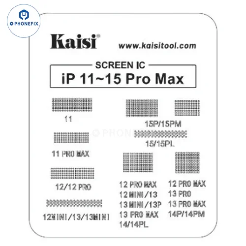 Kaisi – pochoir de reballage IC BGA pour écran LCD, pour iPhone 11-15 Pro Max