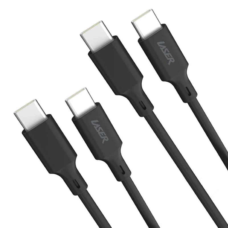 Laser 2M (2-pack) USB-C to USB-C Cable 60W (Black)