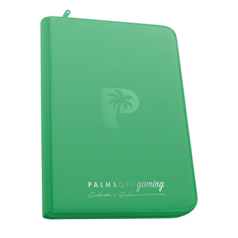 Palms Off Gaming Collector's Series Card Loader TOP LOADER Zip Binder - CLEAR - GREEN