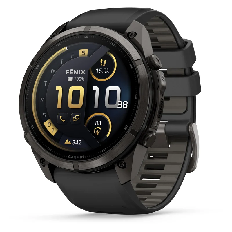 Garmin fenix 9 Pro InReach 51mm Carbon Grey DLC Titanium with Black/Pebble Grey Silicone Band