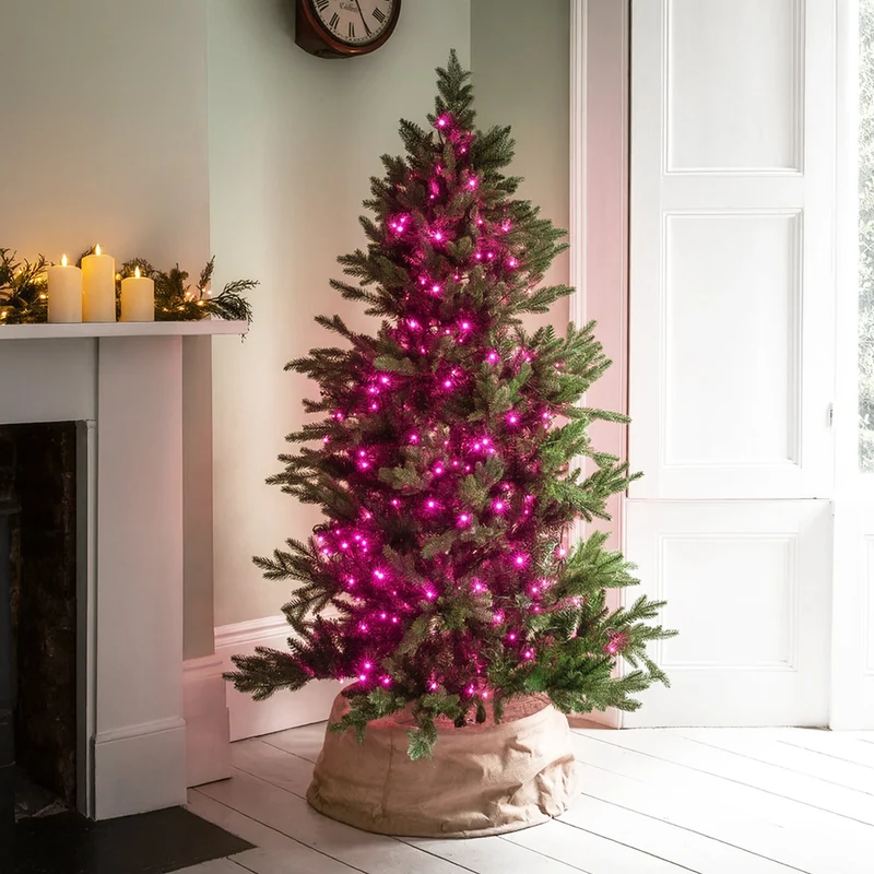 Lexi Lighting 240 LED Fairy Light Chain Dark Green Cable - Pink