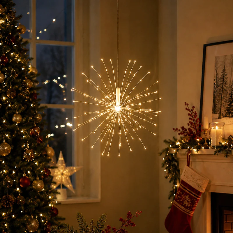 Lexi Lighting Dual Power Firework Hanging Light -120 LED